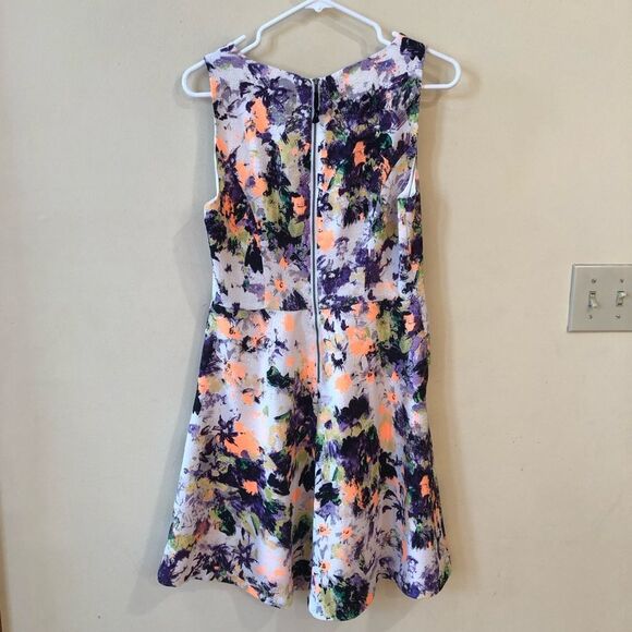 Anthropologie Maeve Neon Floral Mini Dress - Picture 4 of 6